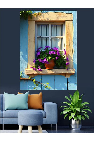 Tablomega Window Sill Beauty Decorative Canvas - Mdf Wooden Painting