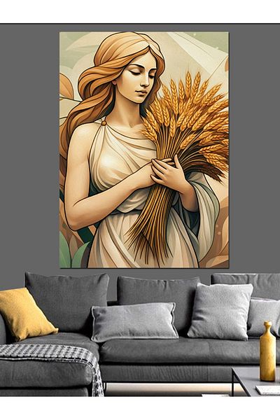 Tablomega Virgo Decorative Canvas - Mdf Wooden Painting