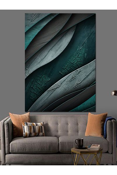 Tablomega Blue Textures Decorative Canvas - Mdf Wooden Painting