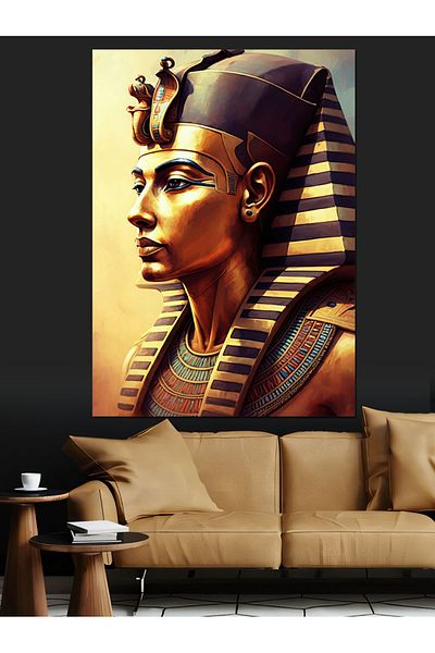 Tablomega Egyptian King Bust Decorative Canvas - Mdf Wooden Painting