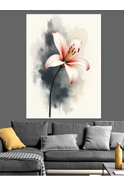 Tablomega Elegant Flower and Peace Decorative Canvas - Mdf Wooden Painting