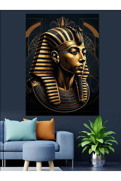 Tablomega Pharaoh's Nobility Decorative Canvas - Mdf Wooden Painting