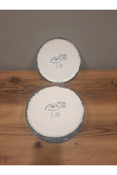 Keramika KERAMİKA 22 CM PASTA TABAĞI 6 ADET NORDIC WEEKEND MOOD