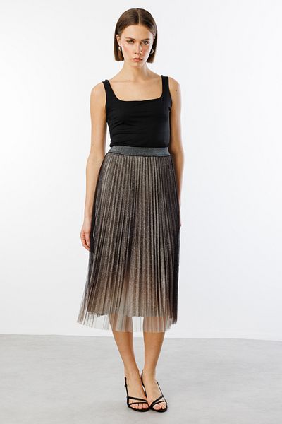 Ekol Pleated Glitter Tulle Skirt