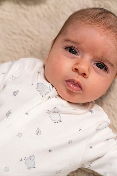 Bubbles 100% Organic Cotton Baby Zippered Baby Jumpsuit