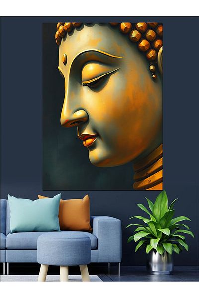 Tablomega Meditative Buddha Profile Decorative Canvas - Mdf Wooden Painting