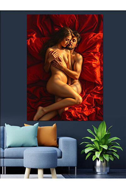 karizmart Kırmızı Tonlarda Sanatsal Portre Dekoratif Kanvas - Mdf Ahşap Tablo