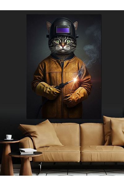 Tablomega Space Cat Decorating Canvas - Mdf Wooden Painting