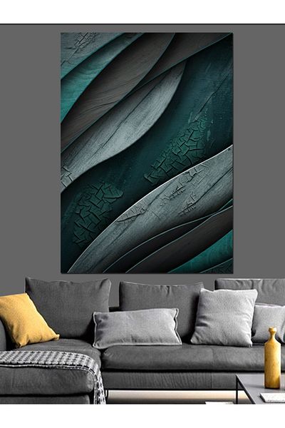 Tablomega Blue Textures Decorative Canvas - Mdf Wooden Painting