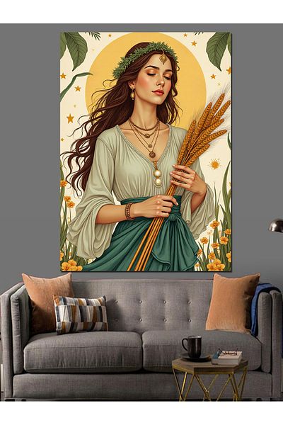 Tablomega Virgo Decorative Canvas - Mdf Wooden Painting