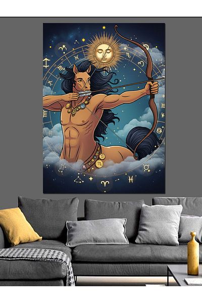 Tablomega Sagittarius Figure Decorative Canvas - Mdf Wooden Painting
