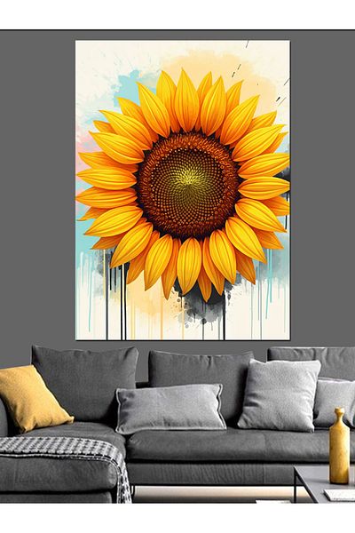 Tablomega Shining Yellow Sun Decorative Canvas - Mdf Wooden Painting