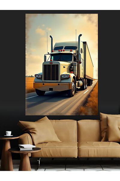 Tablomega Pânză decorativă Fast Truck pe autostradă - Pictură din lemn MDF