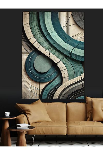 Tablomega Abstract Spiral Architectural Decorative Canvas - Mdf Wooden Painting