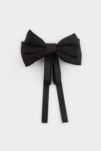 DeFacto Girl's Black Ribbon Patterned Snap Buckle E9188A8Ns