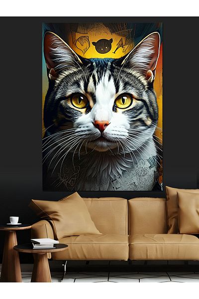 Tablomega Carefully Looking Cat Decorative Canvas - Mdf Wood Art Print