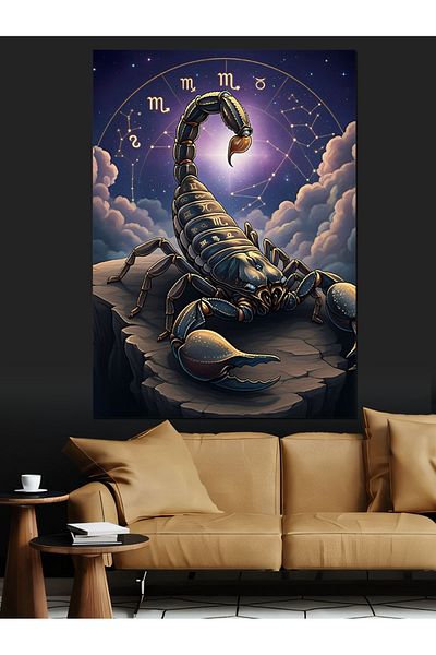 Tablomega Scorpion și Stelele Zodiacului Pânză Decorativă - Lemn MDF