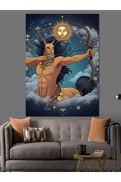 Tablomega Sagittarius Figure Decorative Canvas - Mdf Wooden Painting