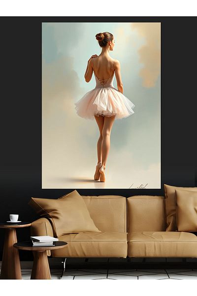 Tablomega Ballerina Elegant Posture Decorative Canvas - Mdf Wooden Painting