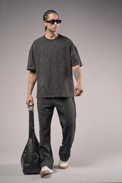 king brich Washed Oversize Cut Bottom Top Set