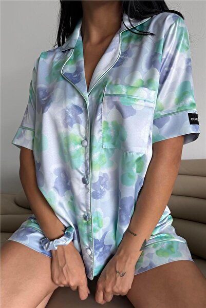 COCCOLARSI Colori Del Mondo Saten Kısa Pijama Takımı CDM2409