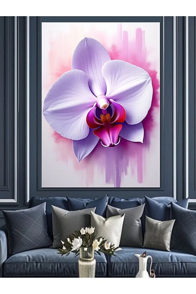 Tablomega Purple Orchid Decorative Canvas - Mdf Wooden Painting