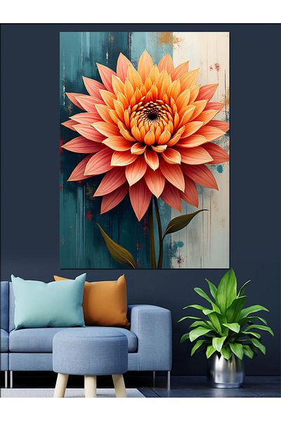 Tablomega Pink Floral Lily Decorative Canvas - Mdf Wooden Painting