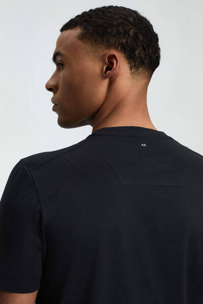 Hemington Printed Mercerized Cotton Black Crew Neck T-Shirt