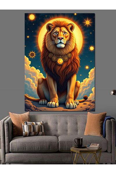 Tablomega Majestic Lion Decorative Canvas - Mdf Wooden Painting
