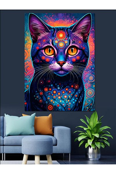 Tablomega Cat of the Universe Decorative Canvas - Mdf Wooden Painting
