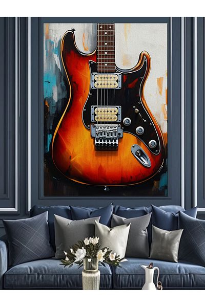 Tablomega Melody of Historical Guitar Decorative Canvas - Mdf Wooden Painting