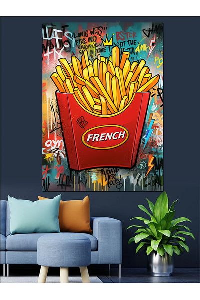 Tablomega Colorful French Potato Decorative Canvas - Mdf Wooden Painting