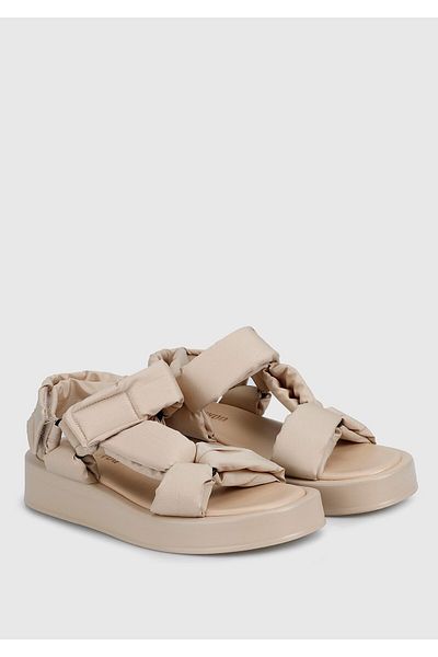 Provoq Women's Ecru Flat Sandals