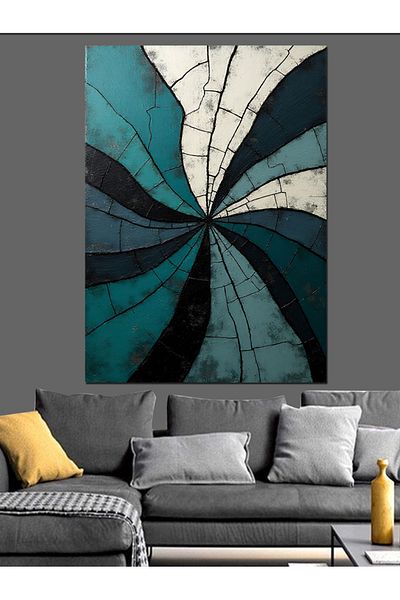 Tablomega The Cycle of Color Waves Decorative Canvas - Mdf Wooden Painting