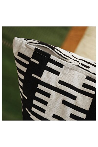 IKEA STOCKHOLM 2025 Cushion Cover 50x50 cm Off-White/Black Cotton, IKEA