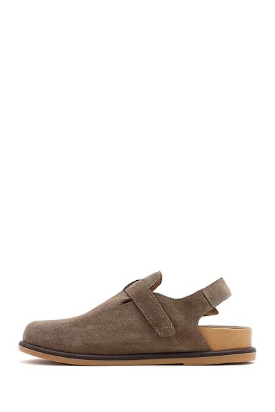 Derimod Women's Mink Back Tie Suede Leather Sandals 25Sfd 153410