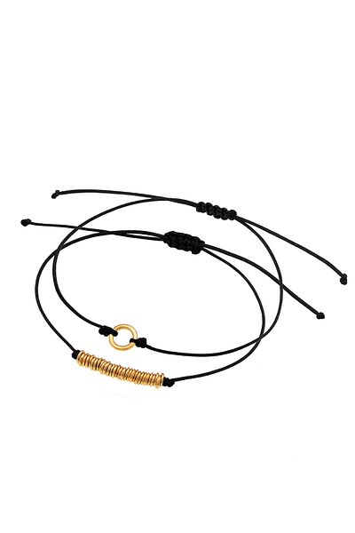ELLI Bracelet Ladies Set Of 2 Circle Nylon Basic In 925 Sterling Silver