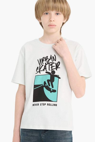 DeFacto Tricou cu mânecă scurtă cu imprimeu pentru băiat F0175a825sm