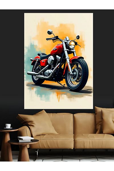 Tablomega Classic Motorcycle Decorative Canvas - Mdf Wooden Painting