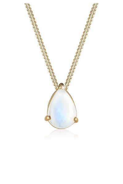 ELLI Necklace Ladies Drop Pendant Elegant With Moonstone In 925 Sterling Silver Gold Plated