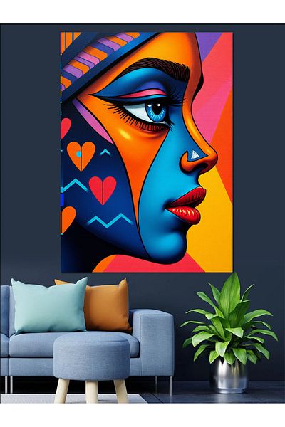 Tablomega Modern Portrait Art Decorative Canvas - Mdf Wooden Painting