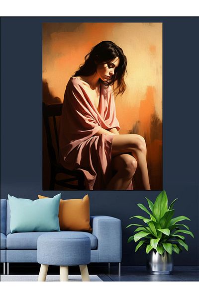 Tablomega Considerate Woman Portrait Decorative Canvas - Mdf Wooden Painting