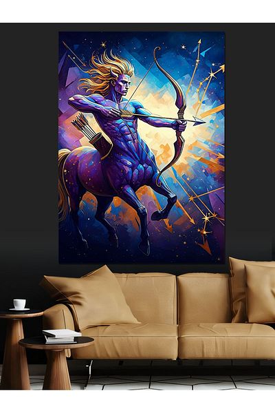 Tablomega Sagittarius Figure Decorative Canvas - Mdf Wooden Painting