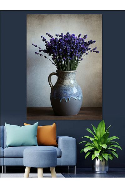 Tablomega Simplicity in Lavender Vase Decorative Canvas - Mdf Wood Table