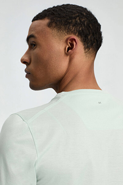 Hemington Printed Mercerized Cotton Light Green Crew Neck T-Shirt