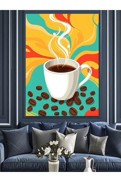 Tablomega Colors of Coffee Wave Decorative Canvas - Mdf Wooden Painting