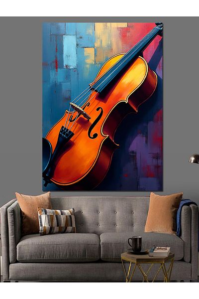 Tablomega Melodiyle Vibration Violin Decorative Canvas - Mdf Wooden Painting