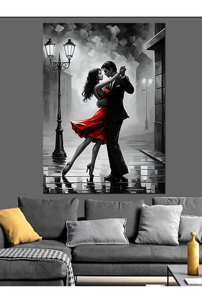 Tablomega A Passionate Dancing Couple Decorative Canvas - Mdf Wood Table