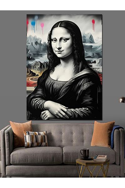 Tablomega Street Style Mona Lisa Decorative Canvas - Mdf Wooden Painting