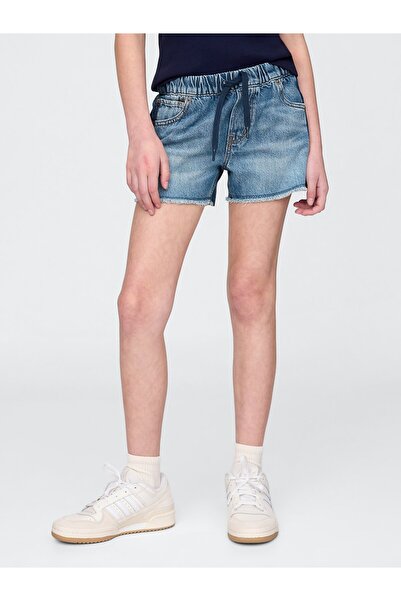 GAP Kız Çocuk Mavi Low Rise Easy Denim Şort